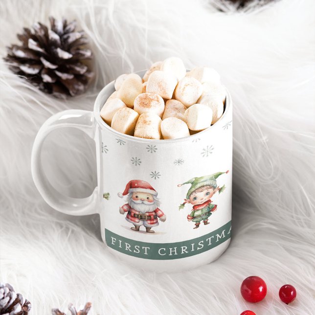 Caneca De Café Natal Festivo Fofo 1º Natal (Criador carregado)
