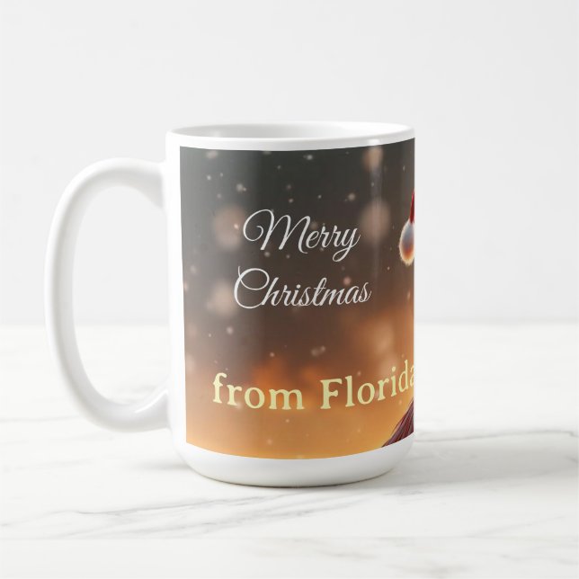 Caneca De Café Natal Flamingo (Esquerda)