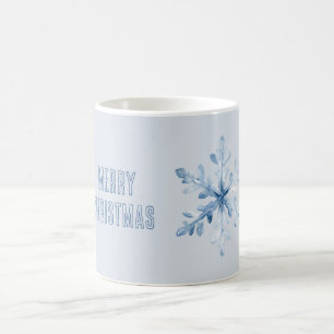Caneca De Café Natal Floco de Neve Azul