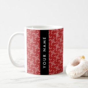 Caneca De Café Natal Garland, Red, Seu nome, Personalize