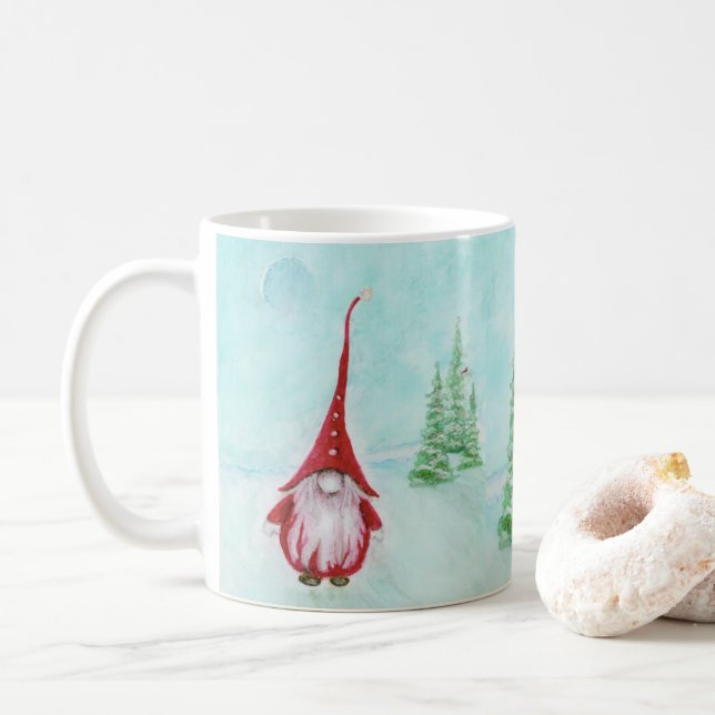 Caneca De Café Natal Gnome Whimsical (Com Donut)