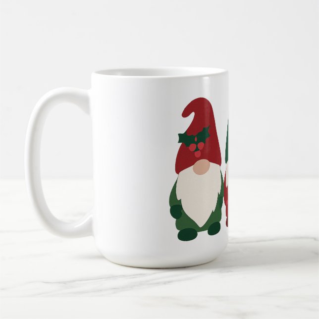 Caneca De Café "Natal Gnomo Trio - Férias Festivas (Esquerda)