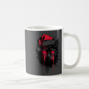 Caneca De Café Natal Gótico Nge Horror Gato Chapéu de Papai Noel