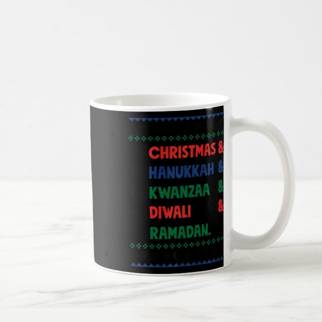 Caneca De Café Natal Hanukkah Kwanzaa Diwali Ramadan Funny Ug (Direita)