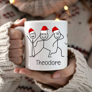 Caneca De Café Natal Hats Season Gift Holiday Personalizável
