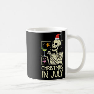 Caneca De Café Natal Julho Esqueleto Flamingo Divertido Verão Xma