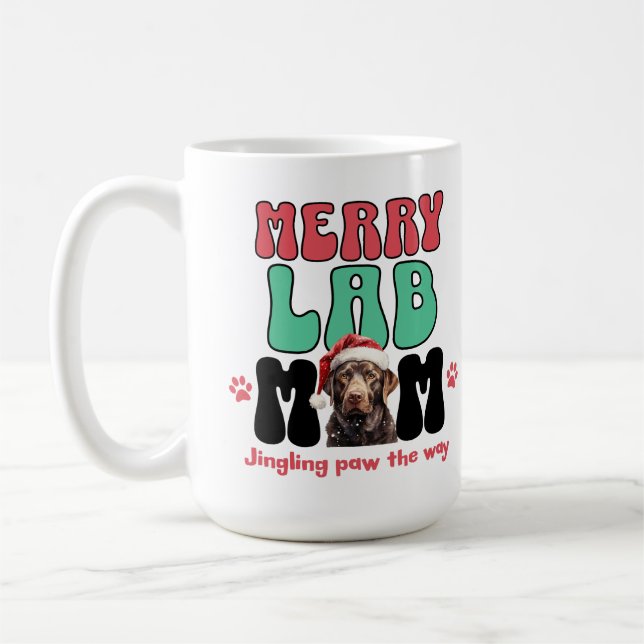Caneca De Café Natal Labrador Cachorro Mãe (Esquerda)