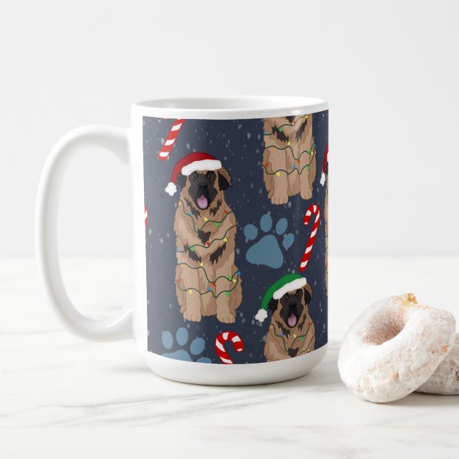 Caneca De Café Natal Leonberger (Com Donut)