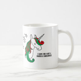 Caneca De Café Natal mágico do unicórnio