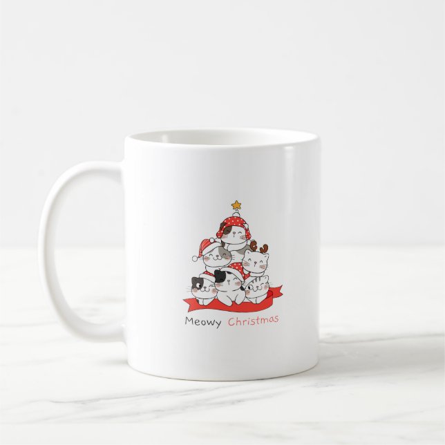 Caneca De Café natal meowy (Esquerda)