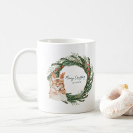Caneca De Café Natal Meowy | Férias Monograma