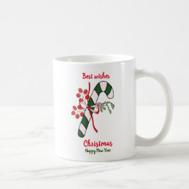 Caneca De Café Natal minimalista e café feliz de ano novo Mu