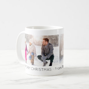 Caneca De Café Natal Mínimo para Colagem de Fotos