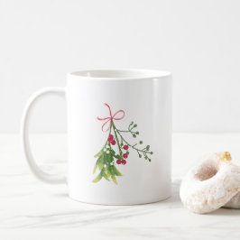 Caneca De Café Natal Mistletoe Holly Berries