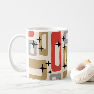 Caneca De Café Natal Moderno de Meados do Século Atômico