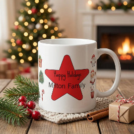 Caneca De Café Natal moderno festivo único 