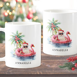 Caneca De Café Natal na Praia de Santa