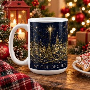 Caneca De Café Natal nas Estrelas Vila de Natal