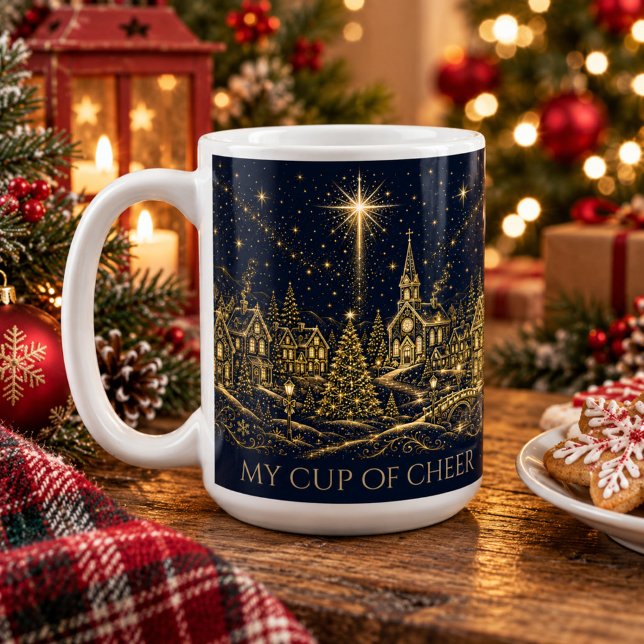 Caneca De Café Natal nas Estrelas | Vila de Natal (Christmas in the Stars Christmas Village Coffee Mug)