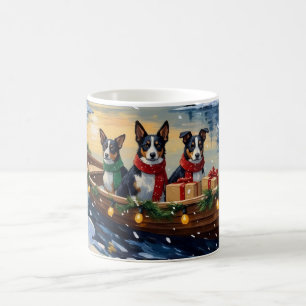 Caneca De Café Natal no Barco de Cane Corso