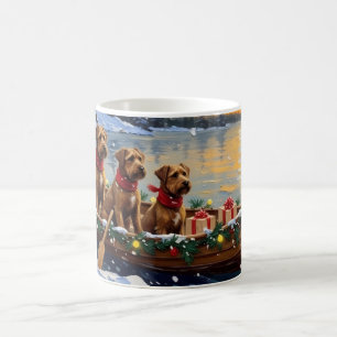 Caneca De Café Natal no barco do Bouvier des Flandres