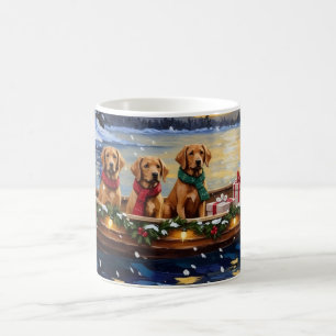 Caneca De Café Natal no barco do Chesapeake Bay Retriever