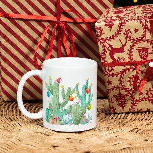 Caneca De Café Natal no Deserto do Sudoeste Cacto Férias