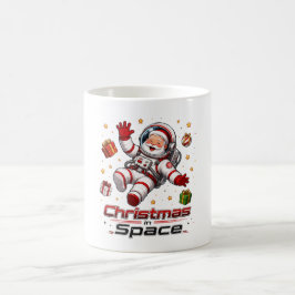 Caneca De Café Natal no Espaço Papai Noel Astronauta Fofo Feriado