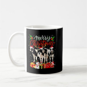 Caneca De Café Natal Pajama Dairy Cow Lover Xmas Tree Luzes
