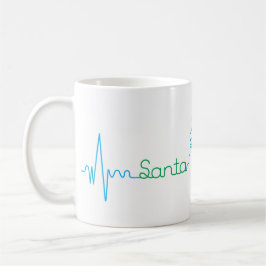 Caneca De Café Natal Papai Noel Bebê Batimento Cardíaco 11 oz