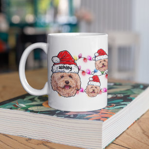 Caneca De Café Natal Papai Noel Poodle Cachorro Pet Breve