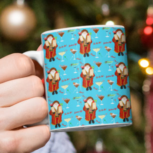 Caneca De Café Natal Papai Noel Trazendo Bebidas