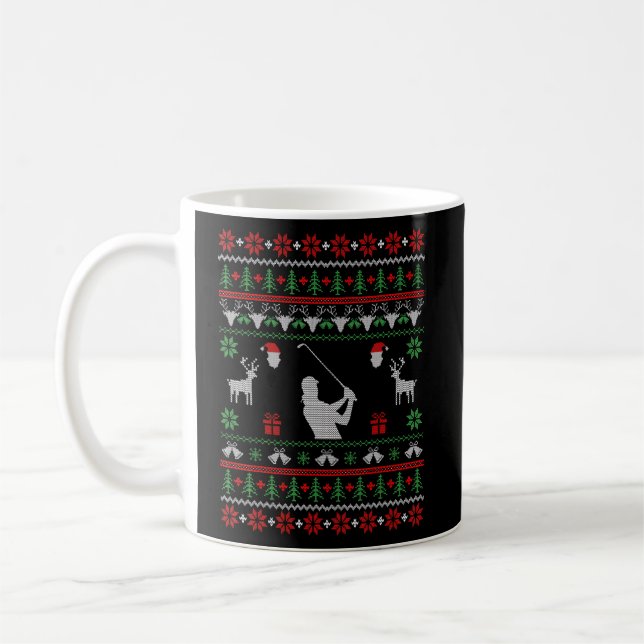 Caneca De Café Natal Para Golfistas Mulheres Golfe Frio Natal Fei (Esquerda)
