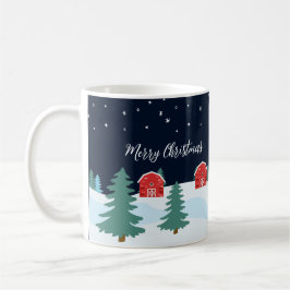 Caneca De Café Natal Personalizado Branco Rústico
