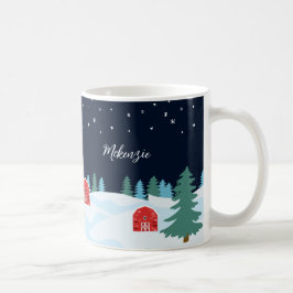 Caneca De Café Natal Personalizado Branco Rústico