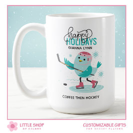 Caneca De Café Natal Personalizado de Hóquei no Gelo