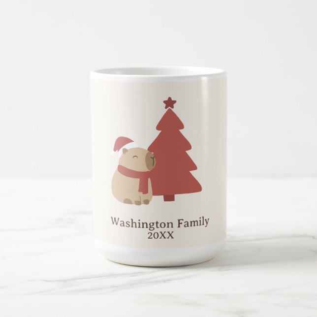 Caneca De Café Natal Personalizado do Capivara Aconchegante (Centro)