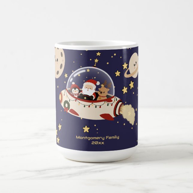Caneca De Café Natal Personalizado Espaçonave do Papai Noel (Centro)