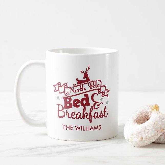 Caneca De Café Natal Personalizado Fofo Polo Norte (Com Donut)
