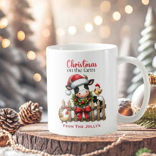 Caneca De Café Natal personalizado nos animais de exploração