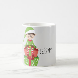 Caneca De Café Natal Personalizado por Elf Whimsical