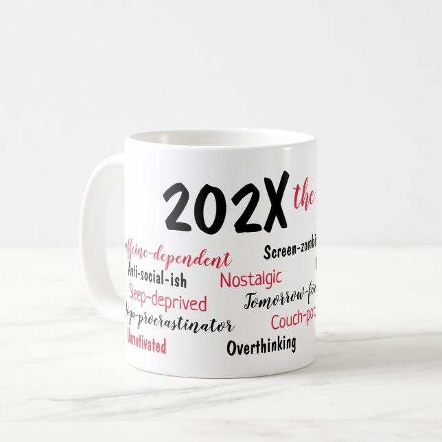Caneca De Café Natal Personalizado Revisão do Ano de 2025 (Frente Esquerda)