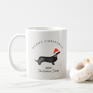 Caneca De Café Natal personalizado vermelho cinza santa beija-flo