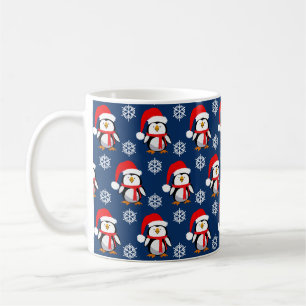 Caneca De Café Natal pinguins fofos