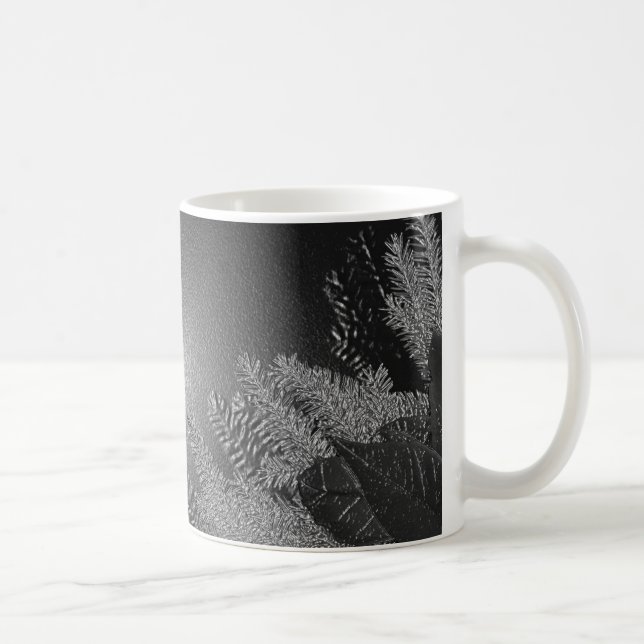 Caneca De Café Natal Poinsettia Black E Cinzas (Direita)