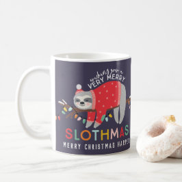 Caneca De Café Natal, preguiça, uma foto divertida e brilhante.