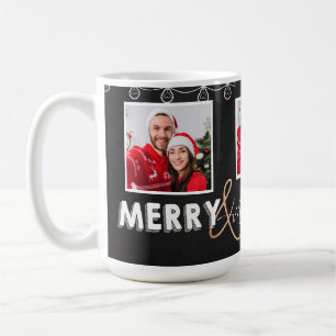 Caneca De Café Natal Primeiro Casamento Feliz Preto Branco Fofo