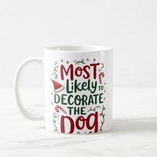 Caneca De Café Natal Provavelmente Decorar Cachorro Família Xmas