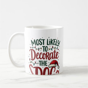 Caneca De Café Natal Provavelmente Decorar Cachorro Xmas Família