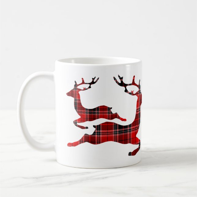 Caneca De Café Natal Red Reindeer Feriados (Esquerda)